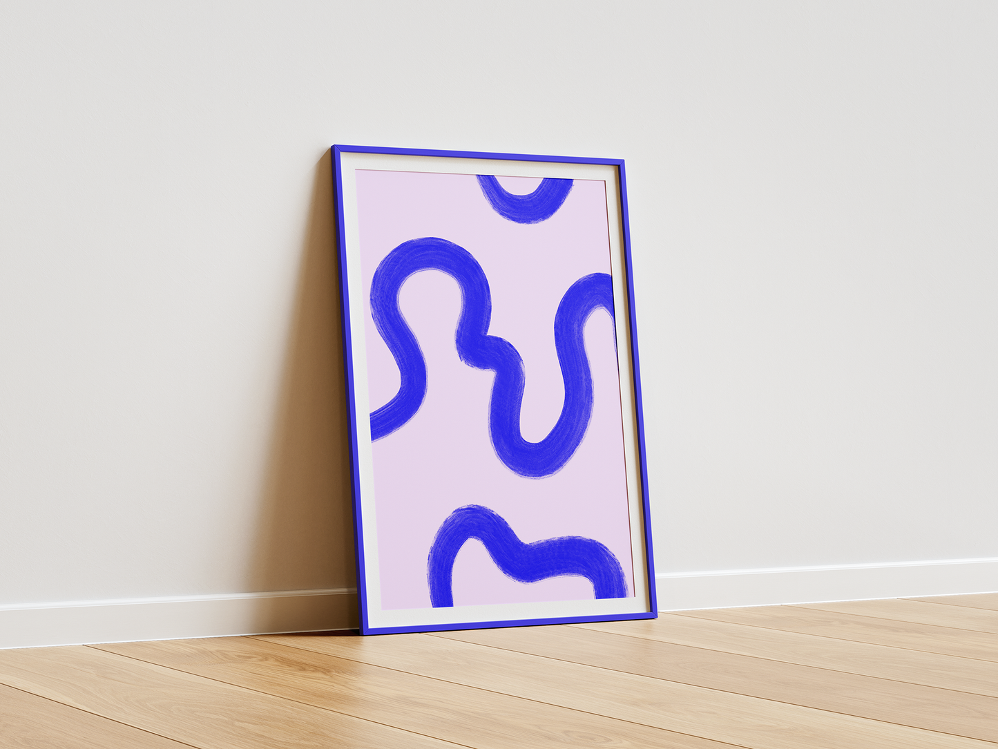 Abstract Blue Lines on pink Art Print PRINTABLE DIGITAL DOWNLOAD