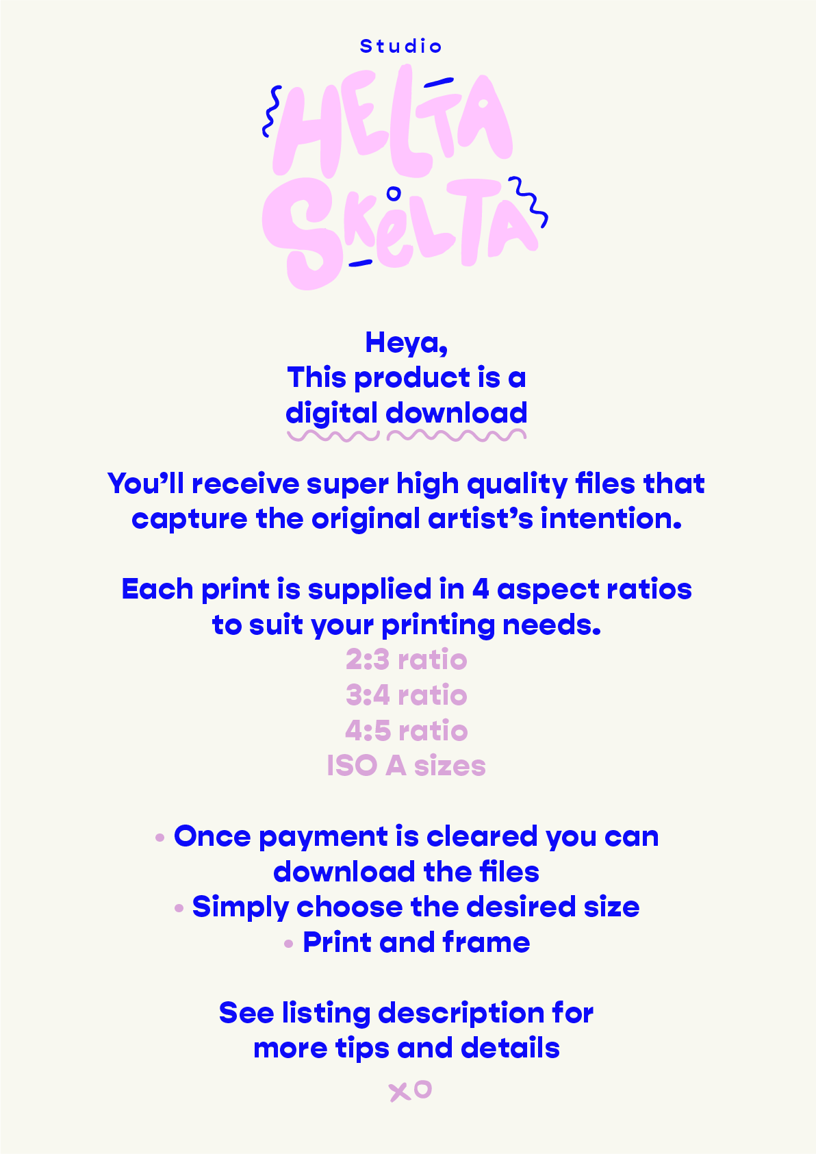Abstract Blue Lines on pink Art Print PRINTABLE DIGITAL DOWNLOAD