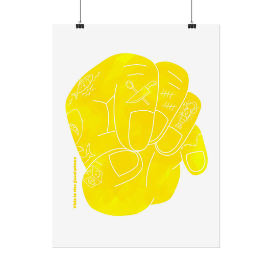 Abstract Yellow Art Print Fine Art Print Abstract Figurative Hand Wall Art Decor